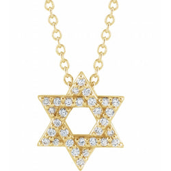 Diamond Star of David Necklace