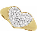 Diamond Heart Signet Ring