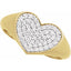 Diamond Heart Signet Ring