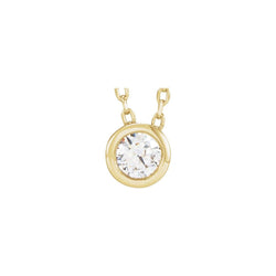 Diamond Bezel Necklace in 14K Yellow Gold