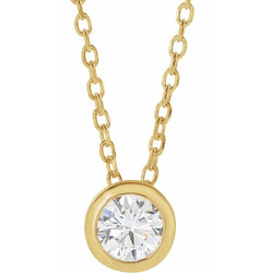Diamond Bezel Necklace in 14K Yellow Gold