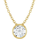 Diamond Bezel Necklace in 14K Yellow Gold