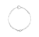 Diamond Heart Paperclip Bracelet