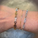 Paperclip Diamond Link Bracelet